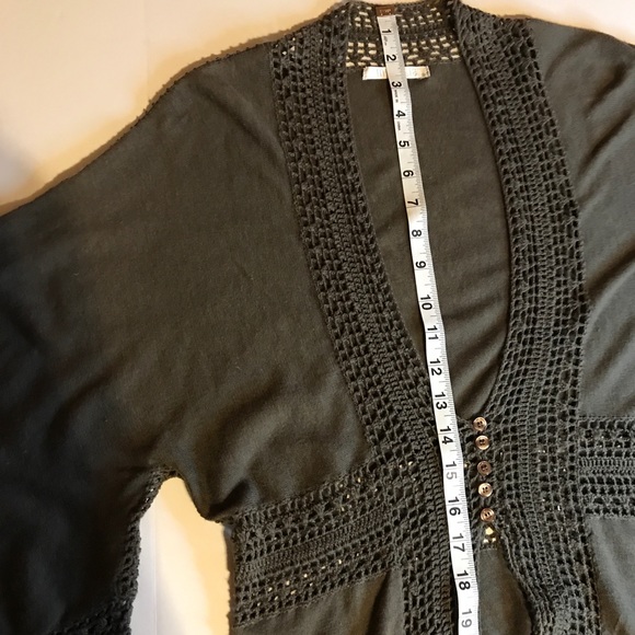 Crochet Trim Kimono Sweater - Picture 7 of 7